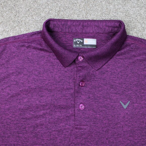 Callaway Opti-Dri Polo Shirt Mens XL Purple Golf Stretch Short Sleeve Pullover - Picture 5 of 13